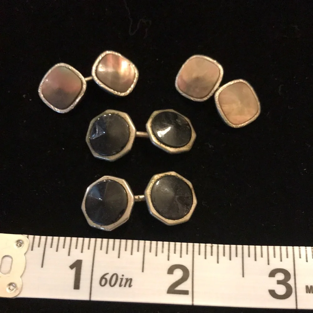 3/$15 ⭐️ Two pair vintage cuff links Hickok and swank silver tone cufflinks (x)